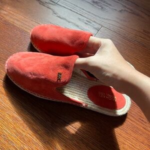 Like new Michael kors orange suede mules